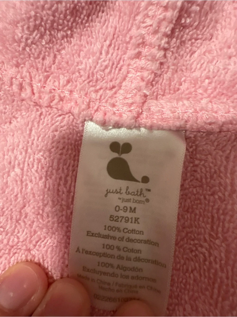 Pink terry cloth Baby Robe with booties